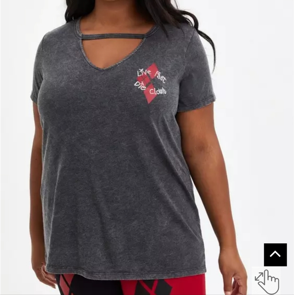 Torrid DC Comics Suicide Squad Live Fast Die Clown Choker Top